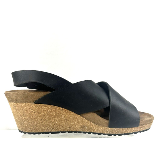 Birkenstock by Papillo Black Leather Samira Wedge Sandal Shoe size 9 - Picture 9 of 16